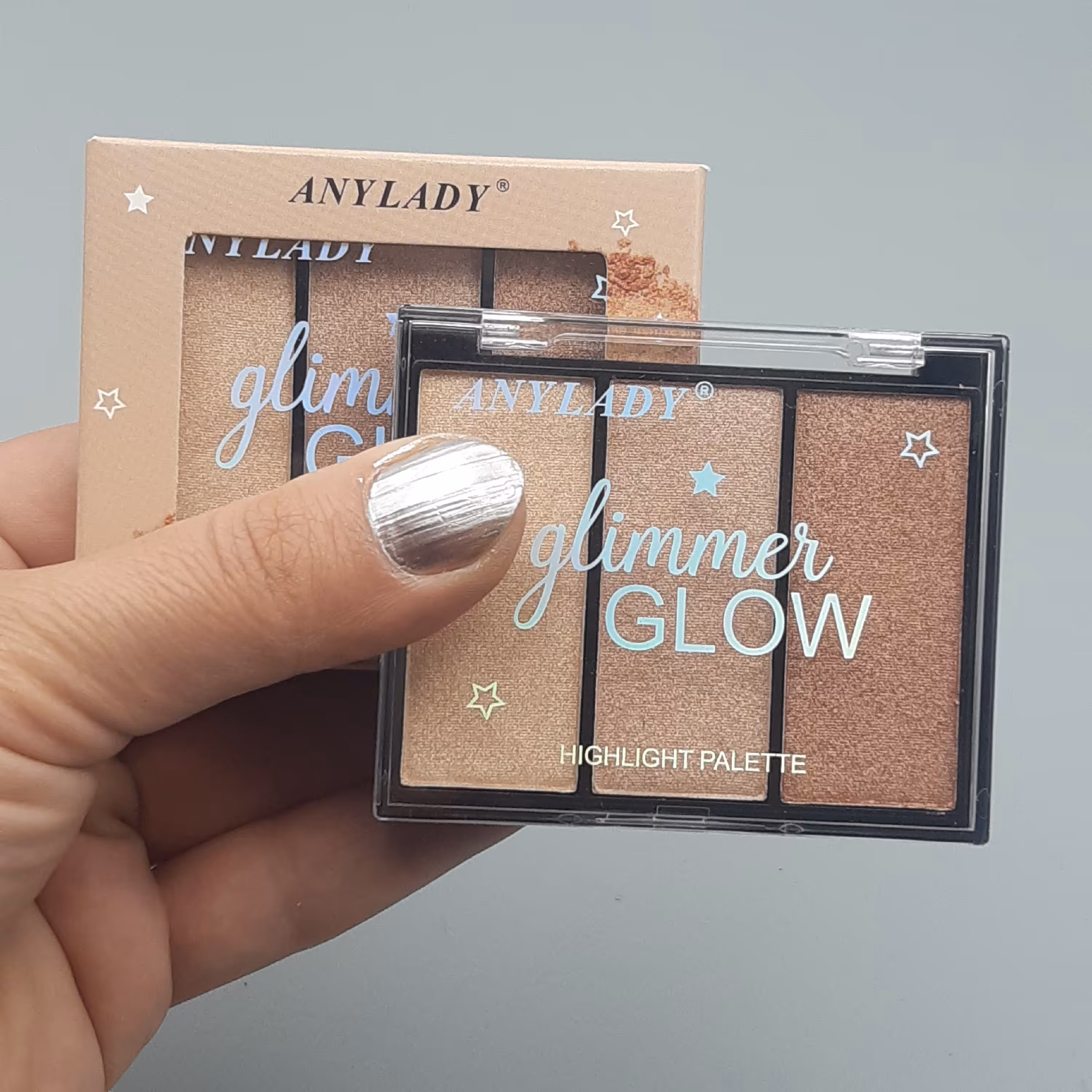 هایلایتر   ANY  LADY  مدل الماس شماره  02  با 3 رنگ جذاب   نشست قوی روی پوست  بسیار ماندگار   برجسته سازی زوایای صورت 