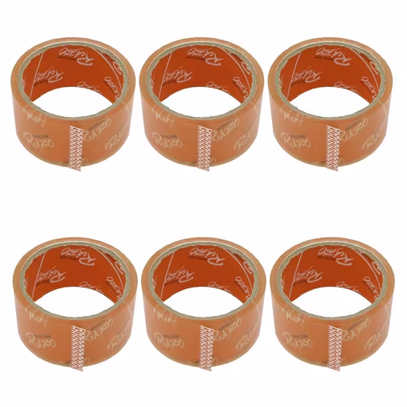 خرید چسب پهن 40 یارد رابو (نارنجی) با عرض 5 سانتی متر بسته 6 عددی