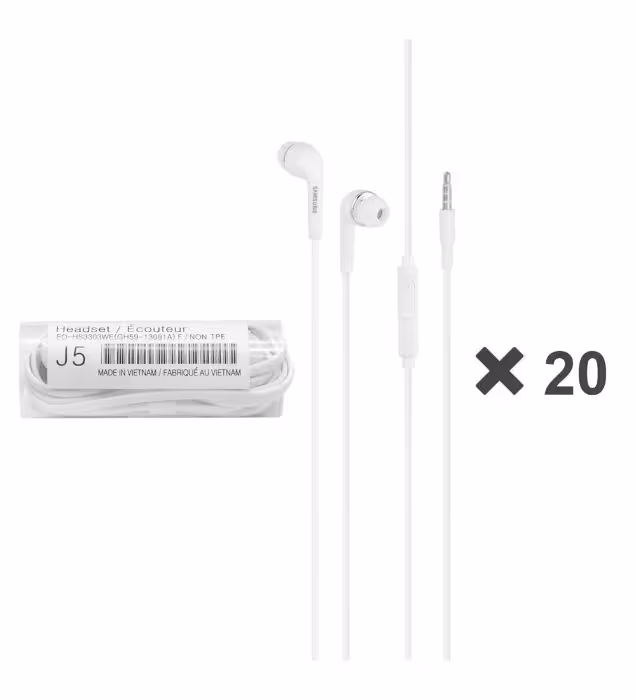 هندزفری با سیم سامسونگ مدل J5 بسته 20 عددی