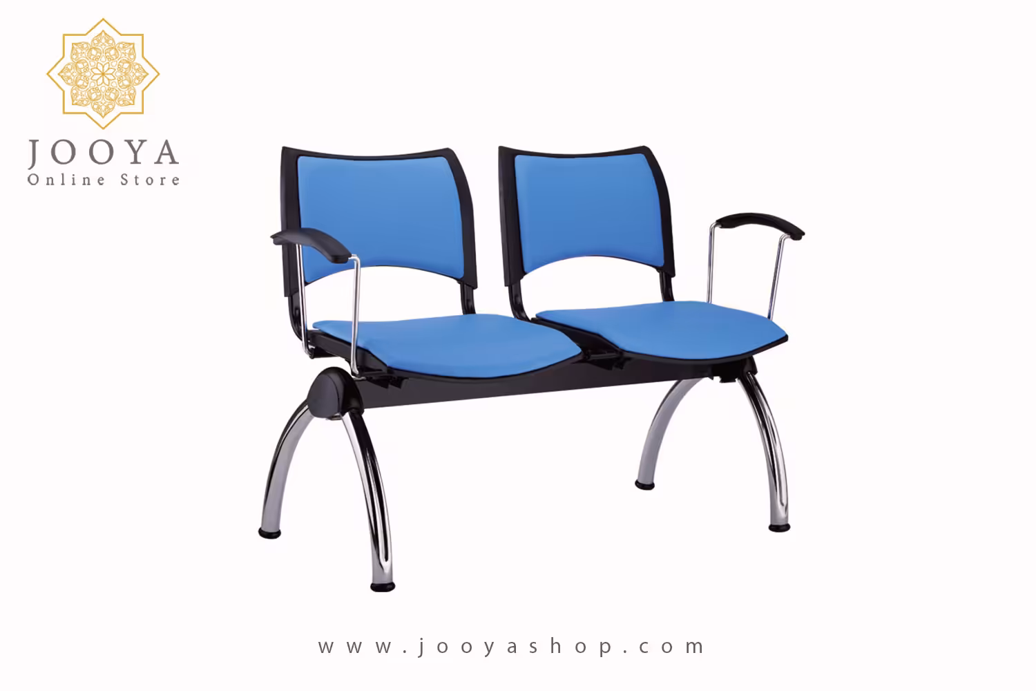 نیمکت انتظار نظری مدل اسمارت دسته دار با تشک پایه کروم پنج نفره کد P825G