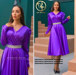پیراهن مهمانی زنانه ساتن مدل الماس