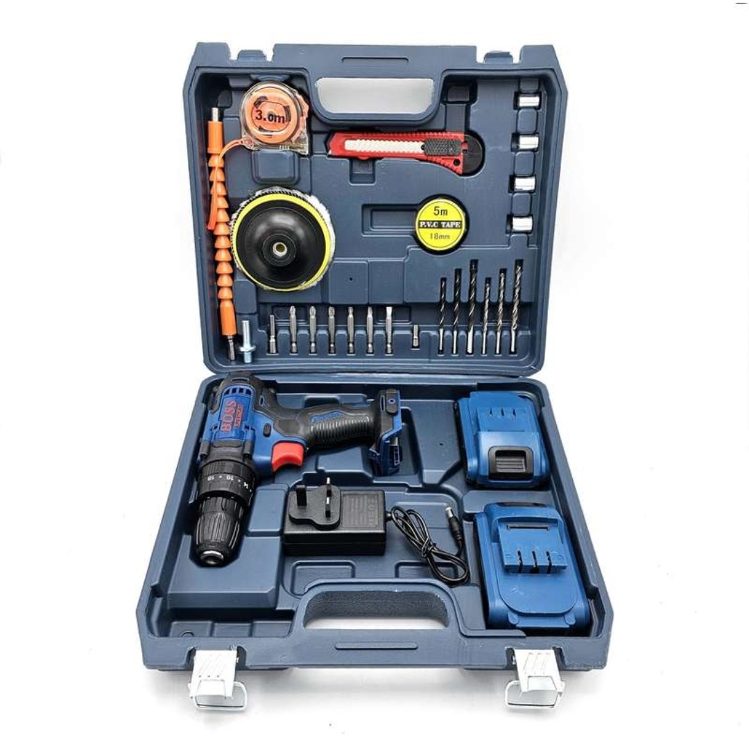 دریل شارژی چکشی مدل باس قدرت 36ولت دارای پولیش و لوازم کامل بهمراه 6 ماه گارانتی 