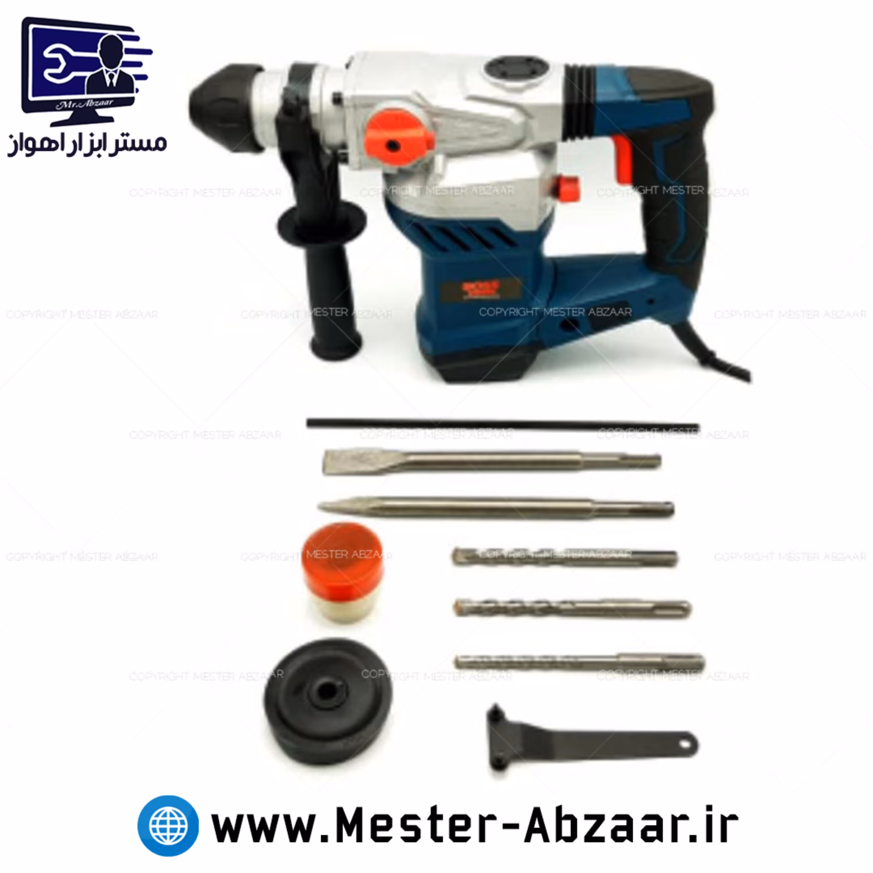 دریل تخریب بتن کن هفت کیلویی سه کاره باس مدل BS-32EG 7