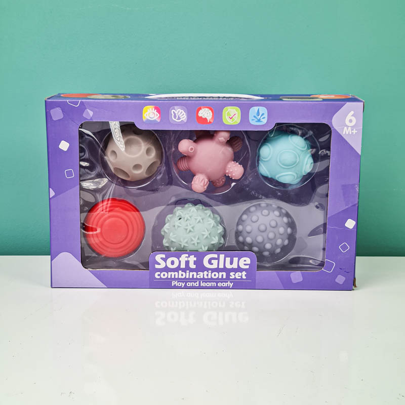 توپ حسی 6 عددی  رنگ ماکارون کد 1062