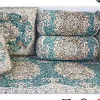 سرویس شاه نشین ترمه 7 تکه طرح ترنج رنگ سبز 