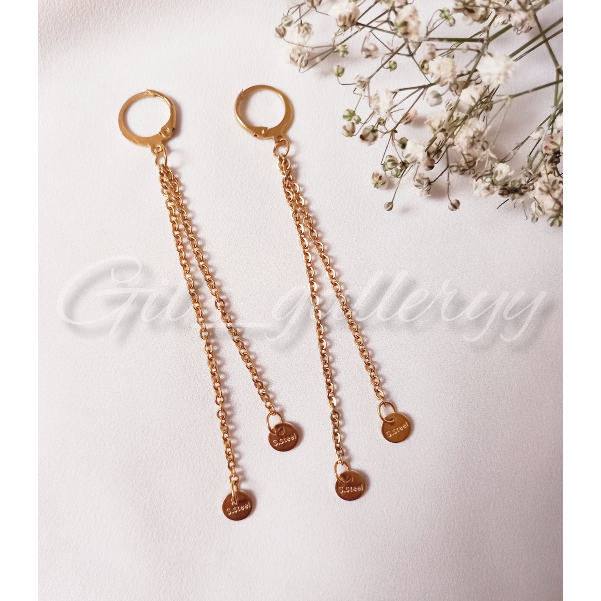 گوشواره آویز سکه رنگ ثابت