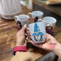 ماگ چینی لی لی  پوت آبی رنگ