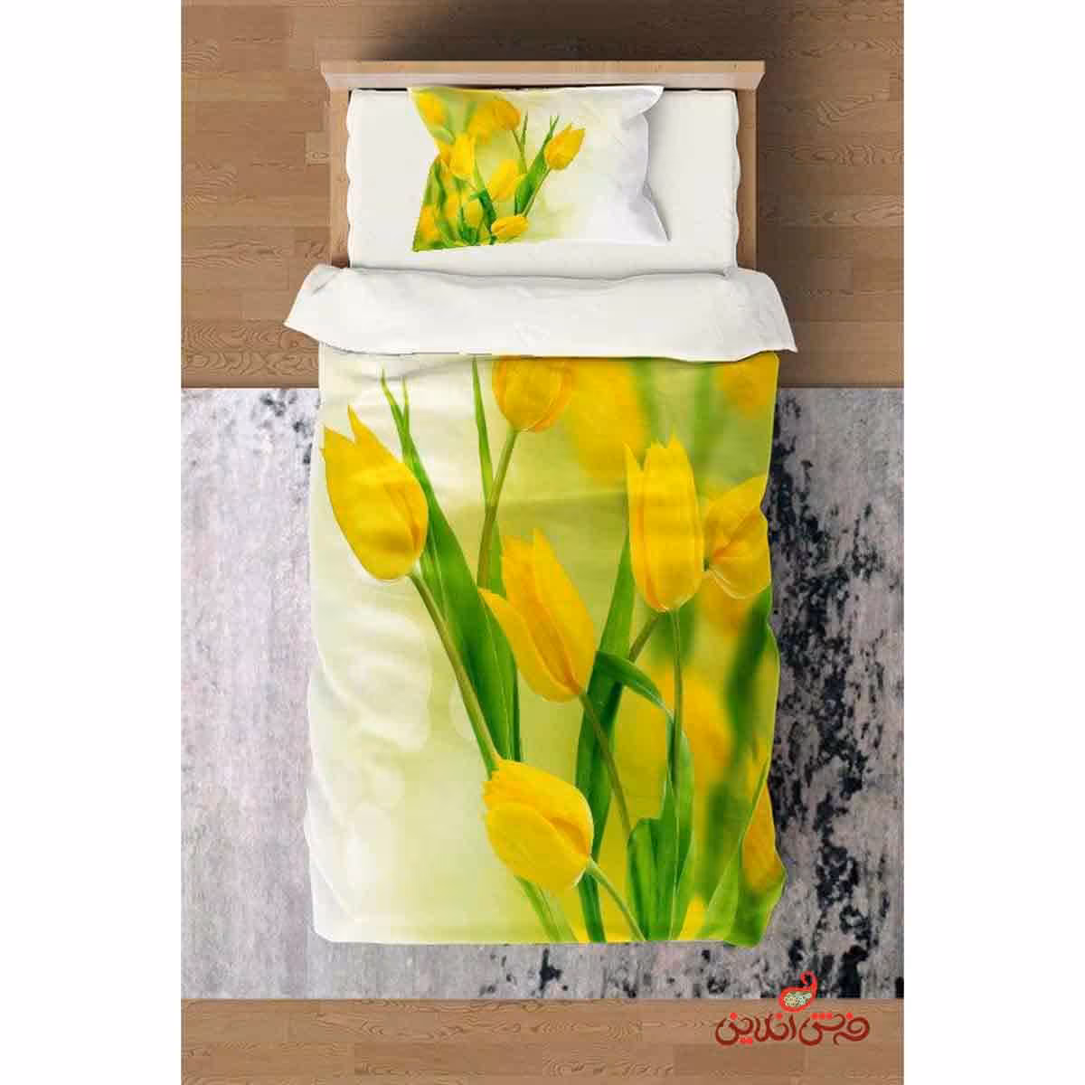 روتختی طرح گل لاله زرد کد 2424