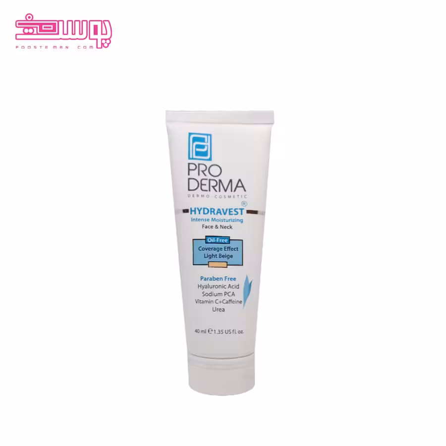 کرم مرطوب کننده رنگی صورت و گردن پرودرما حجم 40ml