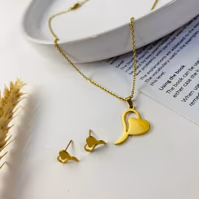 نیم ست استیل طرح قلب