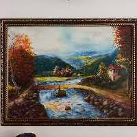 تابلونقاشی منظره  رنگ روغن در ابعاد 60در 90