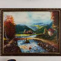 تابلونقاشی منظره  رنگ روغن در ابعاد 60در 90