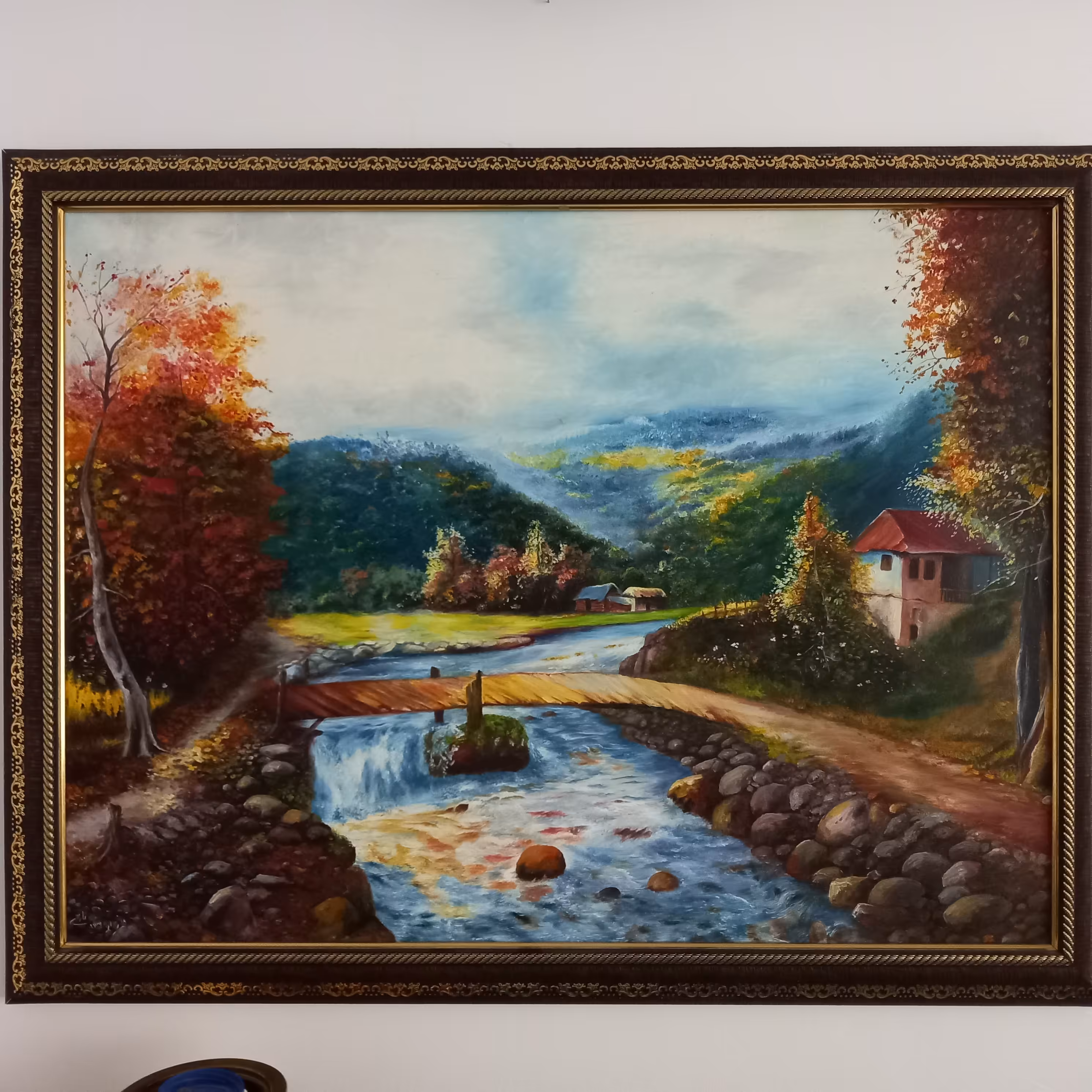 تابلونقاشی منظره  رنگ روغن در ابعاد 60در 90