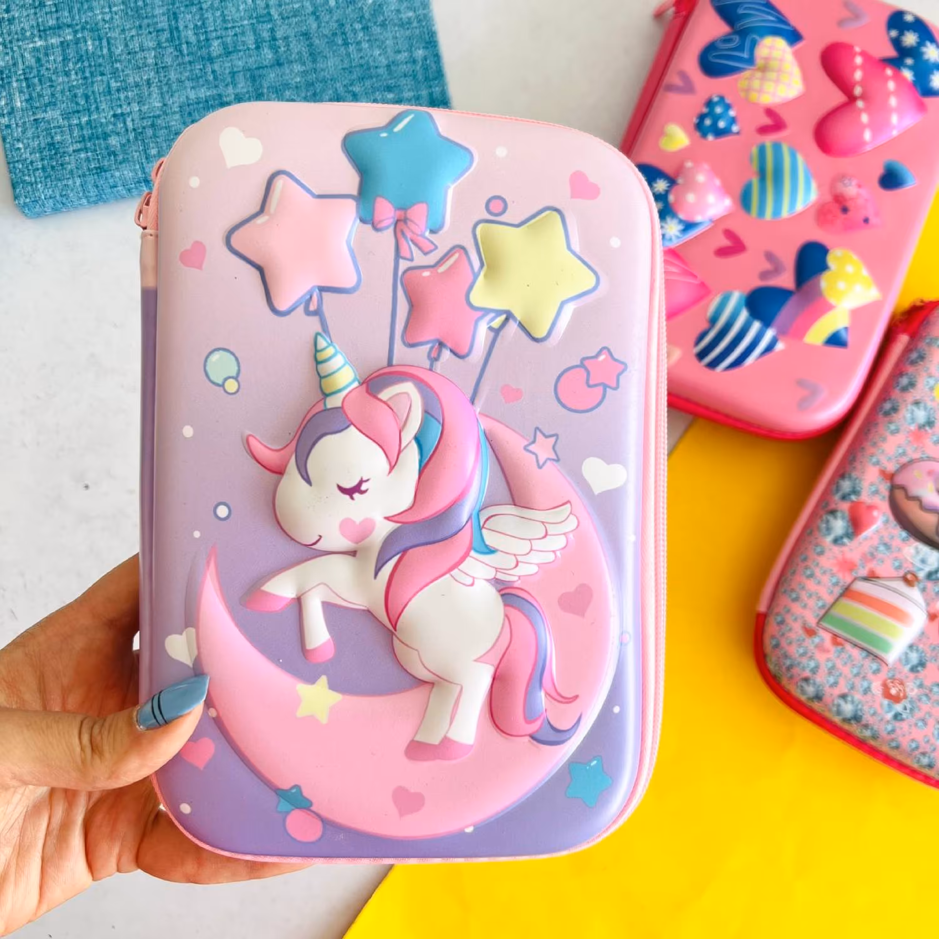 جامدادی کتابی برجسته سایز بزرگ طرح یونیکورن