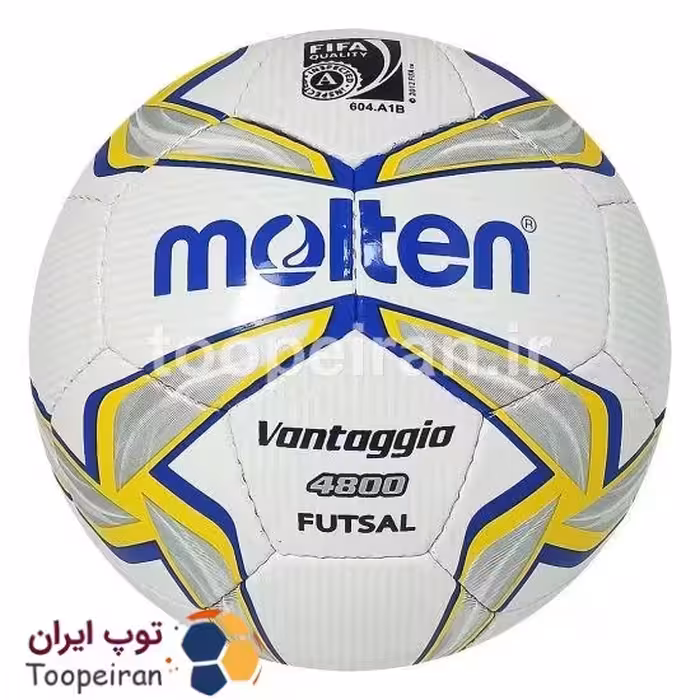 توپ فوتسال طرح مولتن ونتاژیو 4800  سایز 4 رنگ سفید و زرد