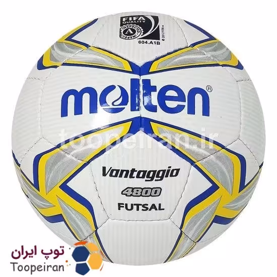 توپ فوتسال طرح مولتن ونتاژیو 4800  سایز 4 رنگ سفید و زرد