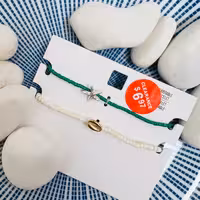 پک دستبند دو عددی ستاره و مرجان سفید ابی