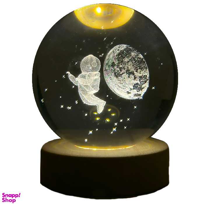 چراغ خواب مدل گوی شیشه ای 3 بعدی طرح فضانورد