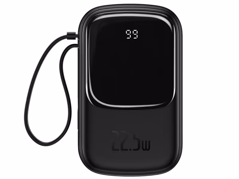 پاور بانک سریع بیسوس با کابل متصل تایپ سیBaseus Qpow Digital Display 20000mAh 22.5W PPQD-I01