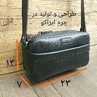 کیف دوشی اسپرت چرم گاوی مشکی فلوتر دستدوز i-134 برند ایزاکو
