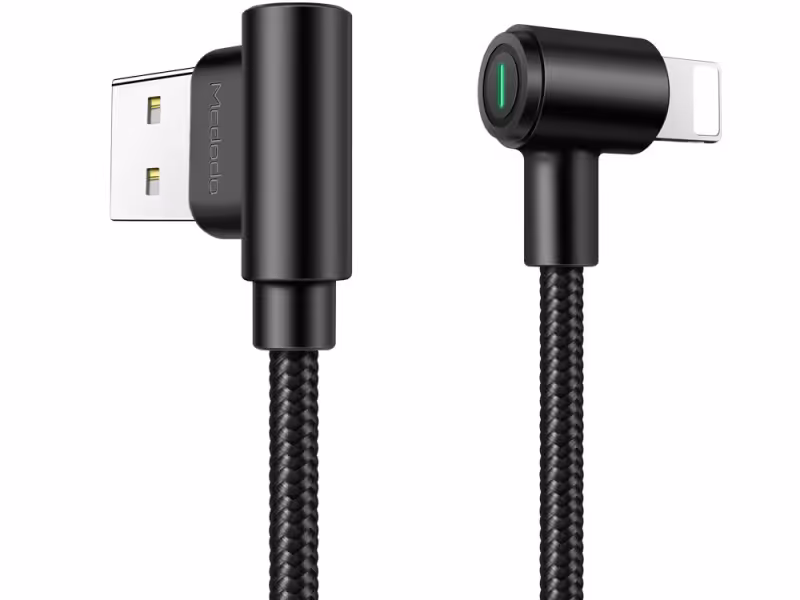 کابل شارژ و انتقال داده لایتنینگ مک دودو Mcdodo CA-538 90Degree Reversible Lightning 0.5M