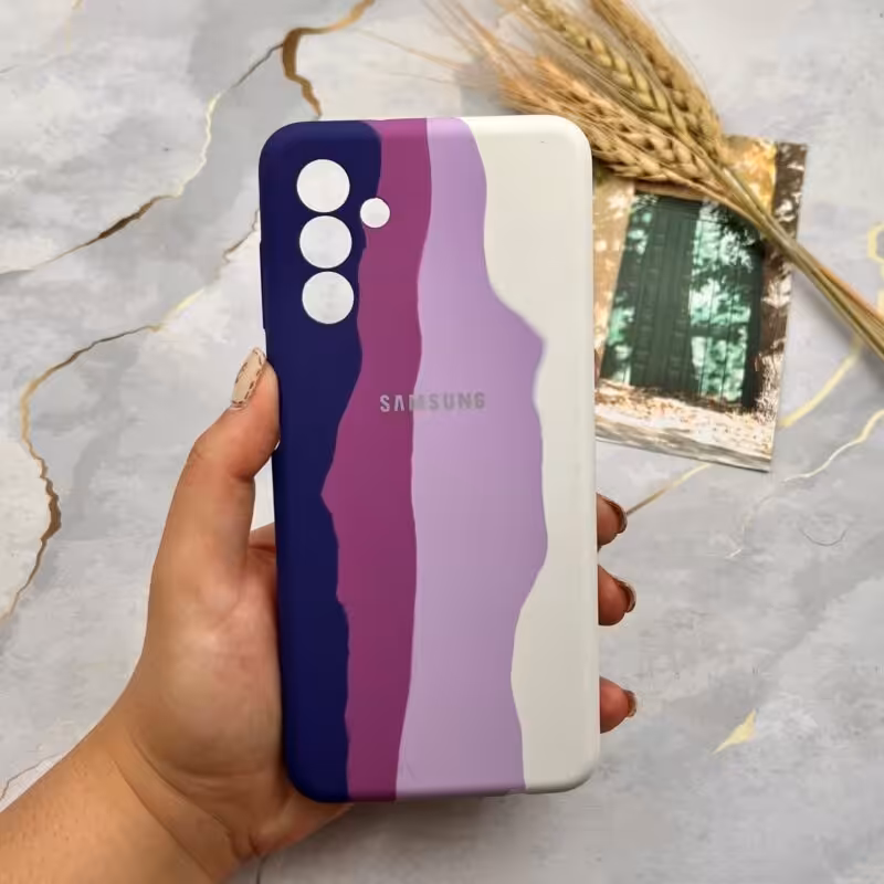 قاب گوشی Galaxy A04s سامسونگ سیلیکونی پاک کنی اورجینال رنگین کمانی کد 64002