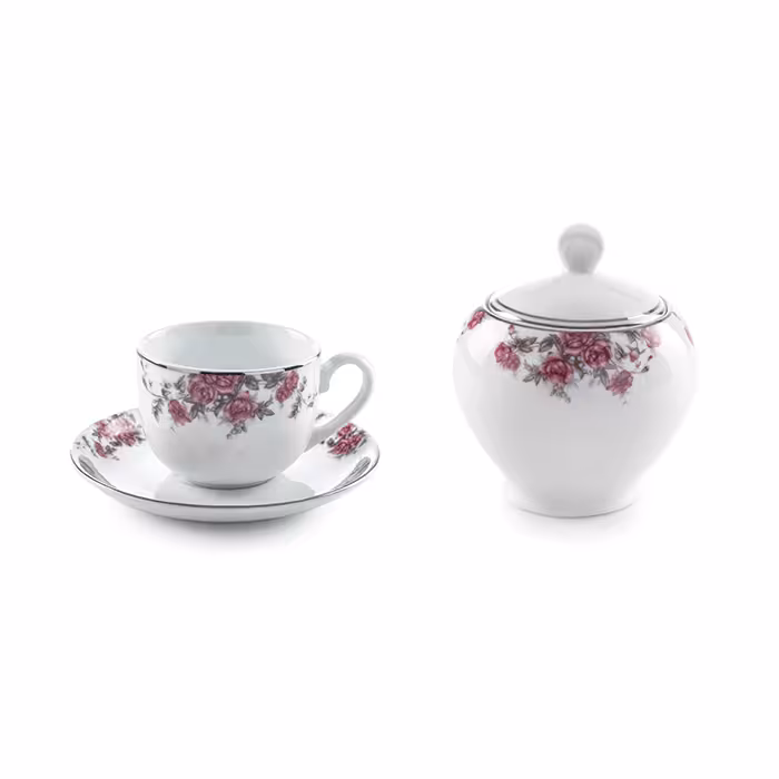 سرویس چینی زرین 6 نفره چای خوری آران (14 پارچه)