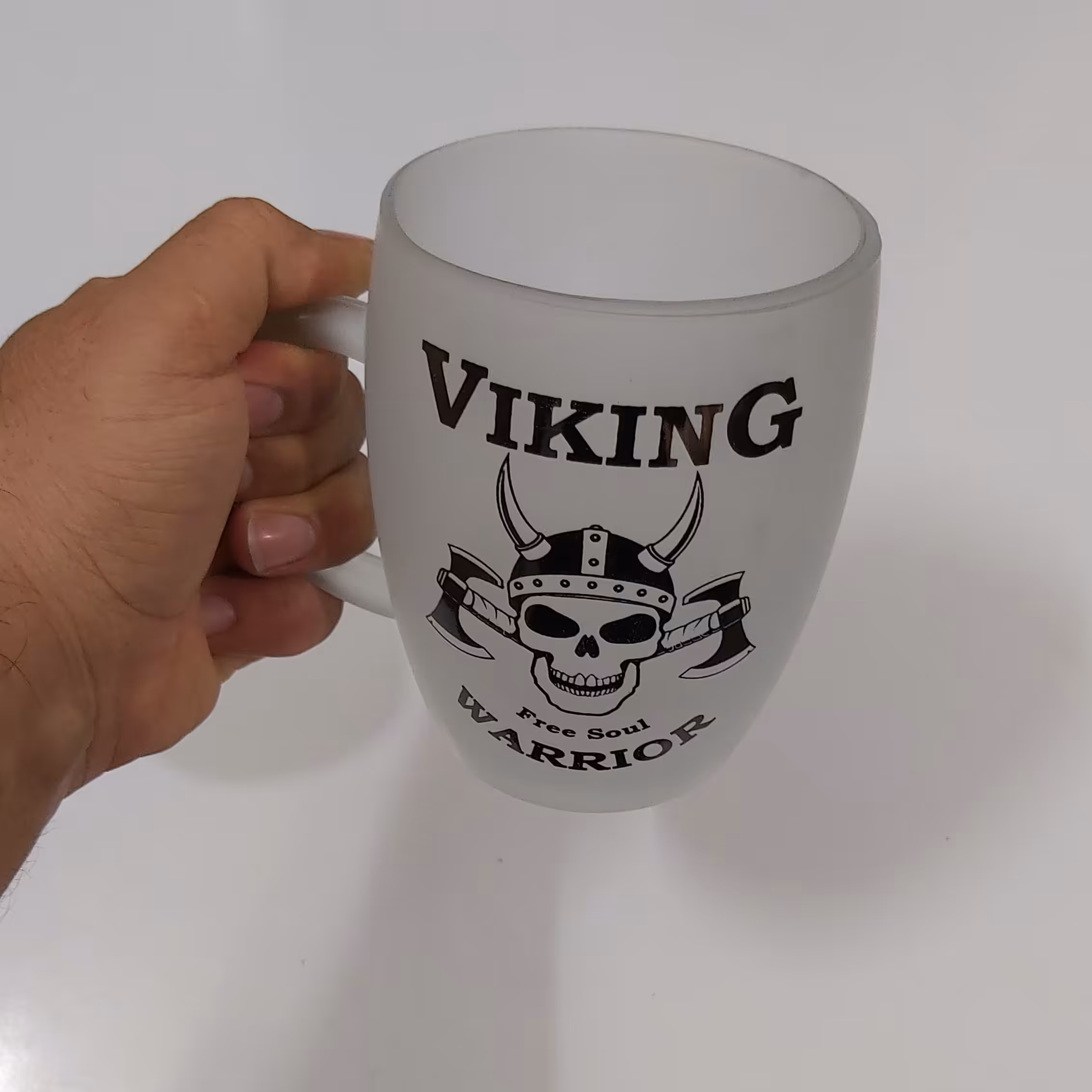 ماگ بشکه ای لیوان چای بزرگ دسته دار مات طرح وایکینگ (چایخوری بزرگ)