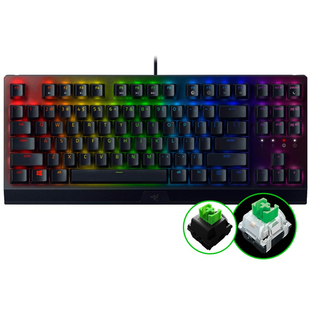 کیبورد گیمینگ ریزر مدل BLACKWIDOW V3 TENKEYLESS