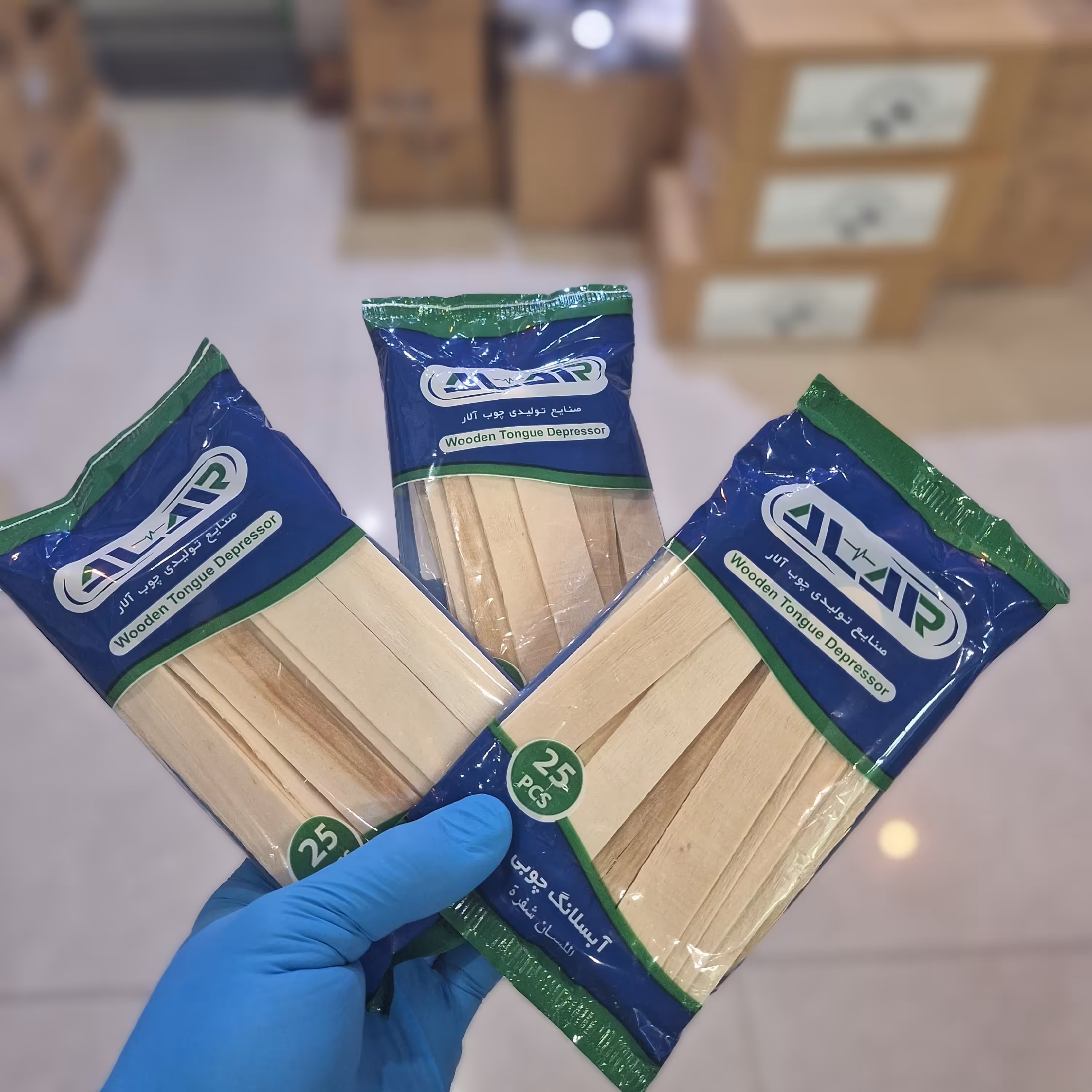 آبسلانگ آلار درجه یک بسته بندی 25 عددی چوبک چوب بستنی