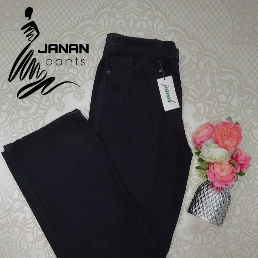 شلوار بگ مشکی وارداتی کشور ترکیه کمر کش کد m 9477 janan.pants