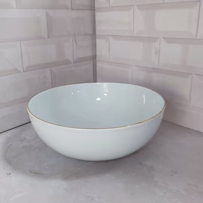 کاسه سالاد خوری لبه طلایی23 دیپلمات لورین سایز بزرگ جنس چینی 