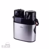 فلاسک دو قلو 1/6 استیل شیشه دار یونیک کد 9060