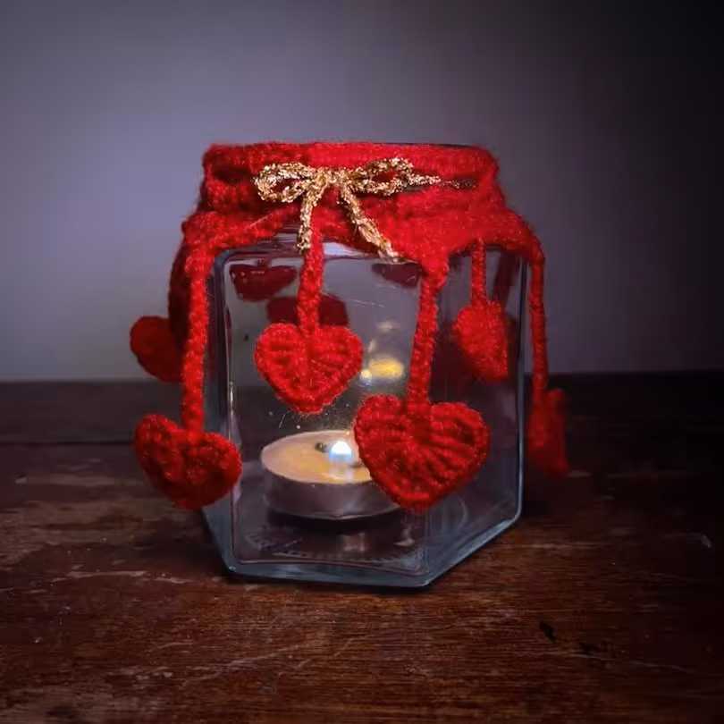 جاشمعی قلاب بافی طرح قلب