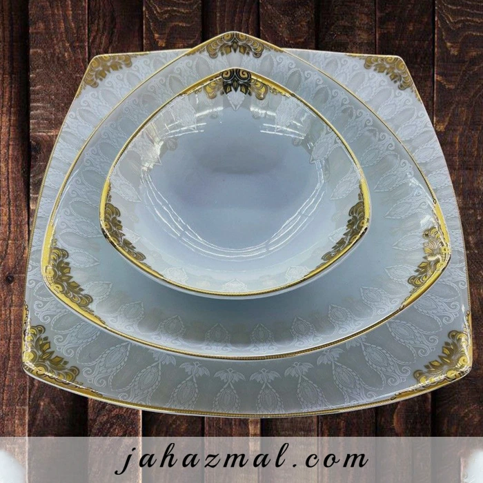 سرویس چینی پردیس طرح منچستر طلایی 30 پارچه کد 2041b