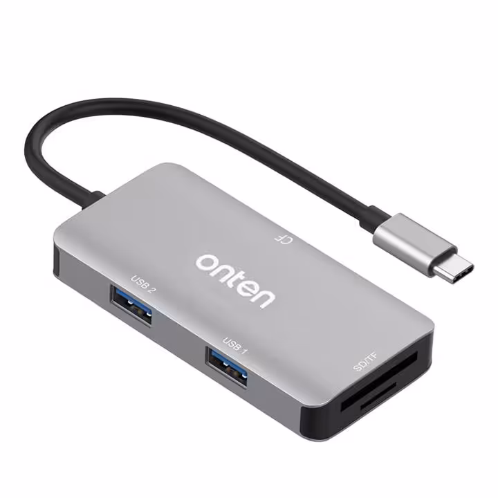 هاب TYPE-Cاونتن مدل Typec to USB3.0*2 SD/TF CF  card Reader OTN-91182