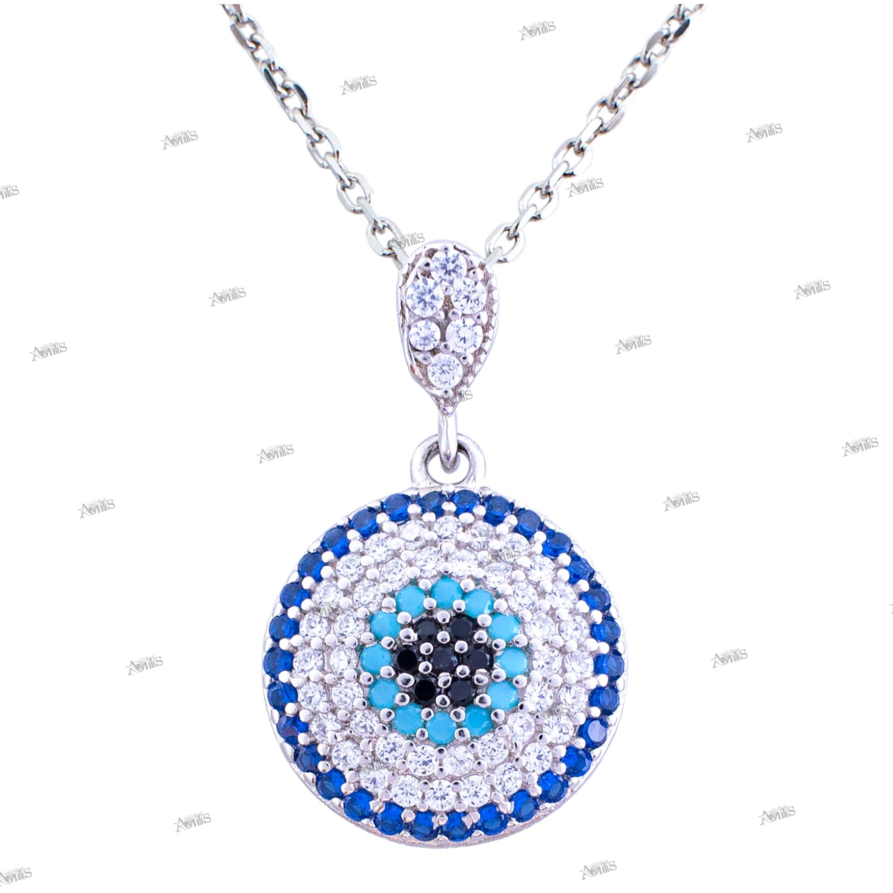 گردنبند نقره مدل چشم نظر AMT-M134