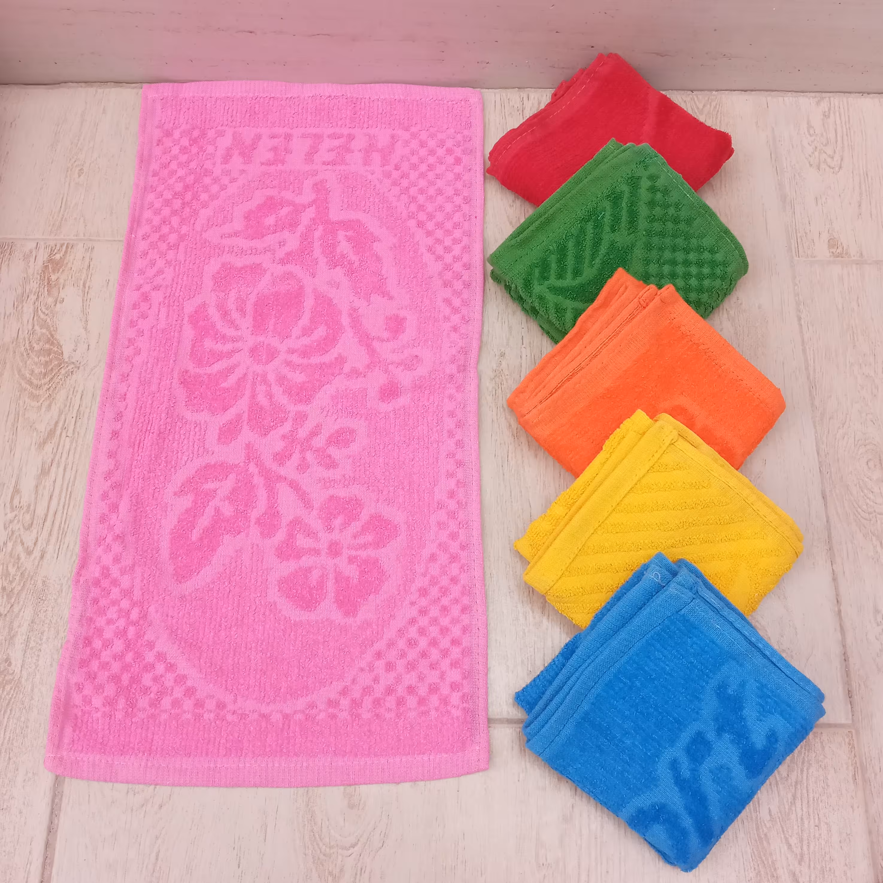 حوله دستی رنگ های متنوع (حوله دست و صورت )