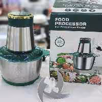  خردکن غذاساز کاسه استیل دو لیتری مدل FOOD PROCESSOR توان 300 وات دو سرعته با 4 تیغه