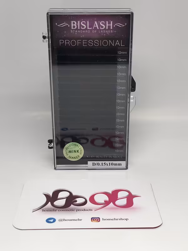 مژه والیوم بیسلش مدل D ضخامت 15 و سایز 10 میلی متر - BISLASH