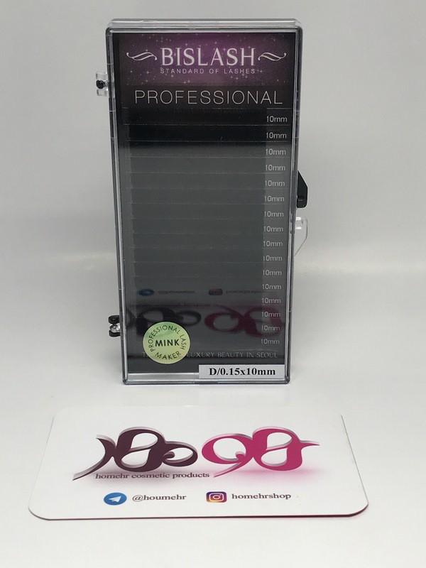 مژه والیوم بیسلش مدل D ضخامت 15 و سایز 10 میلی متر - BISLASH