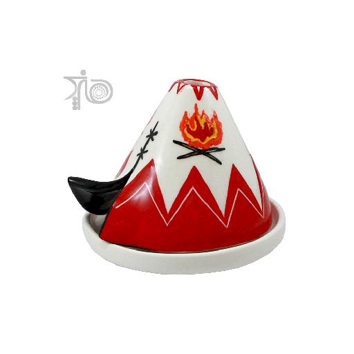 عودسوز دستساز طرح چادر سرخپوستی رنگ سبزآبی