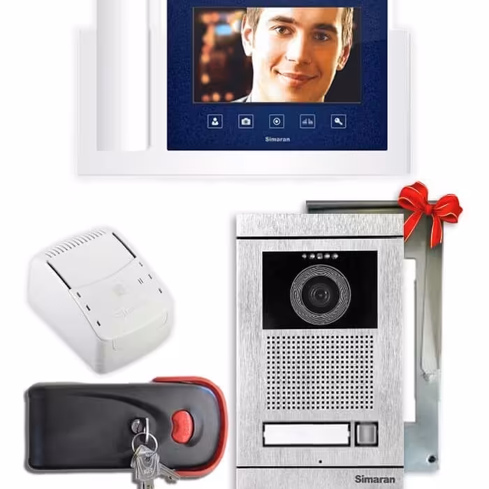 پکیج آیفون تصویری 7 اینچی یک واحدی با حافظه  ضدسرقت سیماران 72TKM