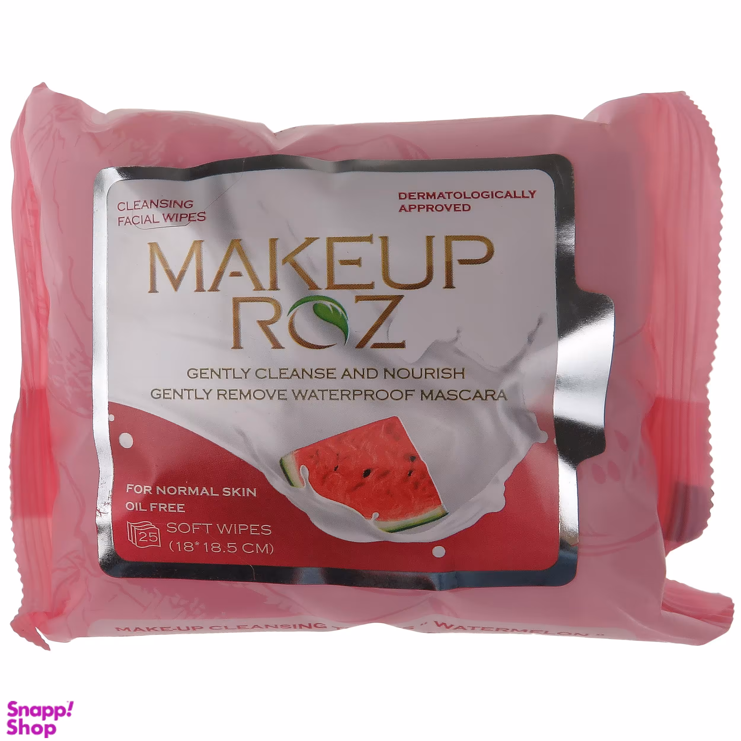 دستمال مرطوب میکاپ رز (Makeup Roz) مدل Watermelon بسته 25 عددی