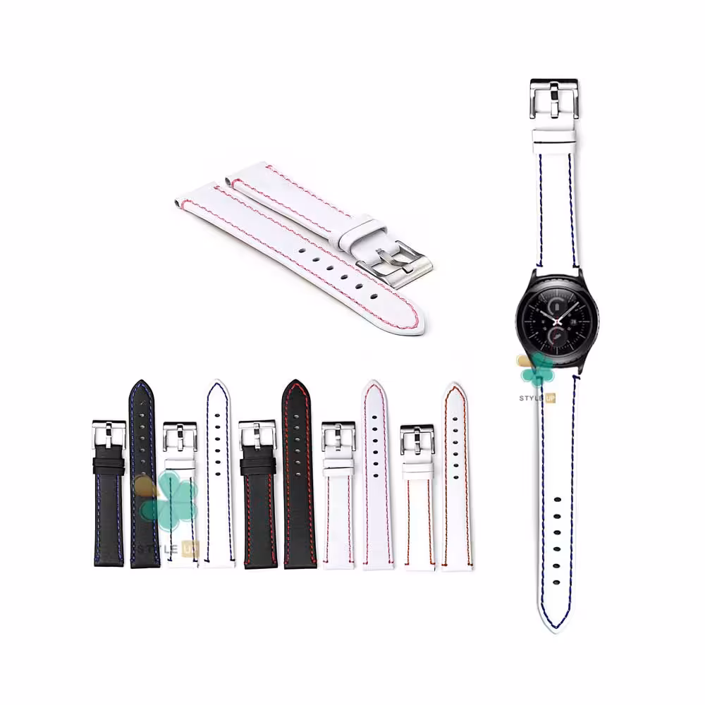 بند چرم ساعت سامسونگ Samsung Gear S2 Classic مدل دوخت رنگی