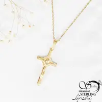 گردنبند طلایی برند استیل (صلیب) کد 10929