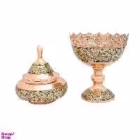 ست آجیل خوری و شکلات خوری مسی خاتم کاری کد 7099 مجموعه 2 عددی