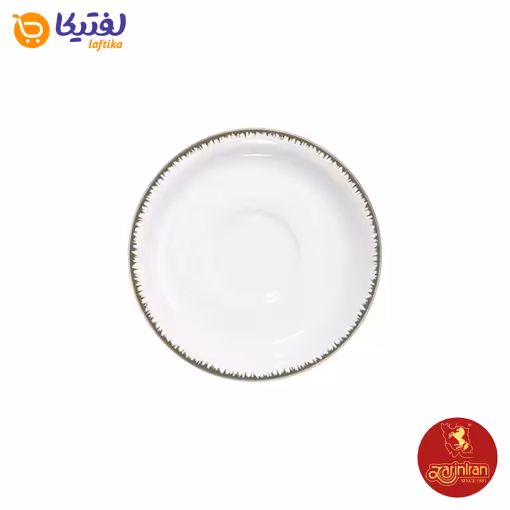 نعلبکی زیر استکانی چینی زرین دوری سایز 13 طرح رویال پلاتینی