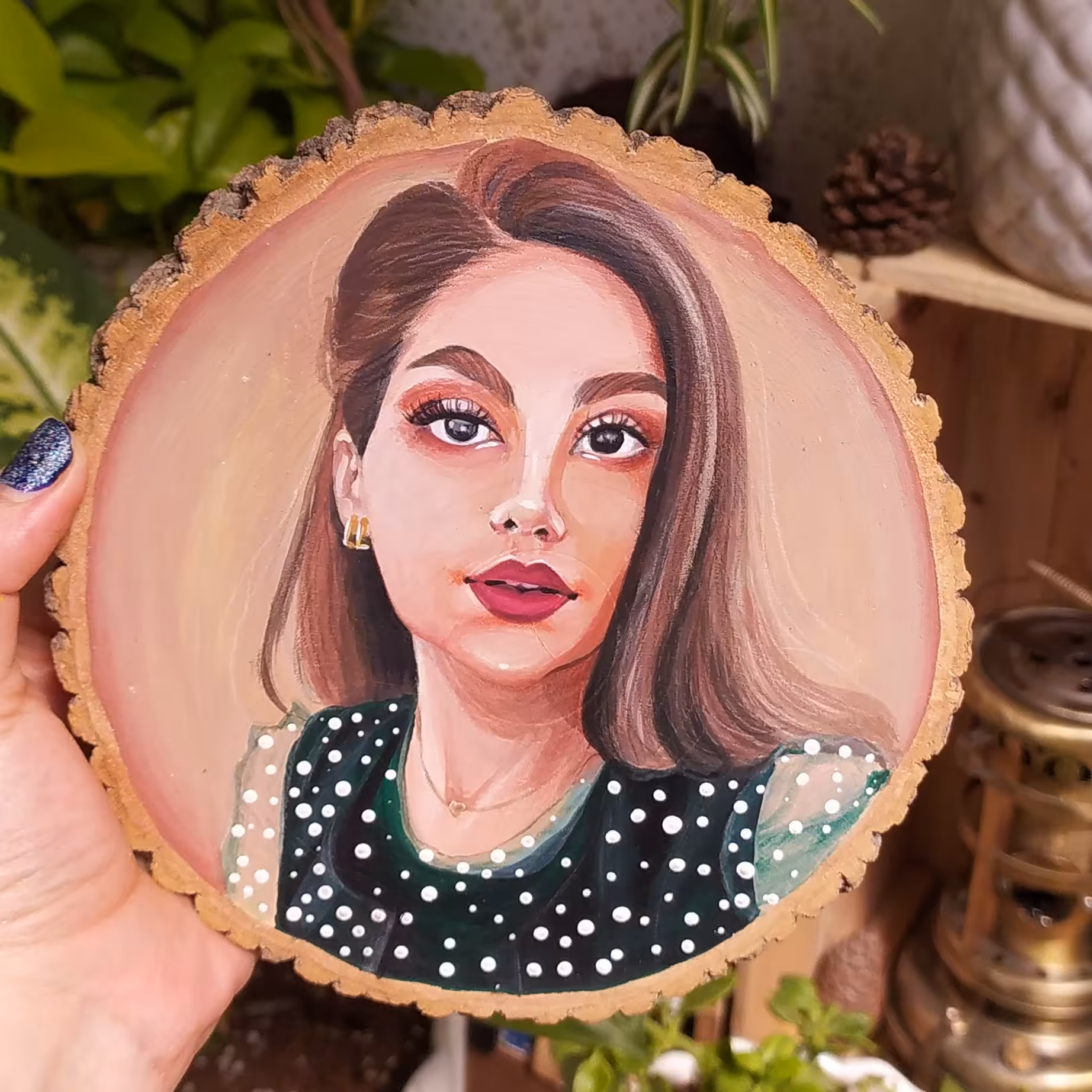 نقاشی روی چوب زبان گنجشکی