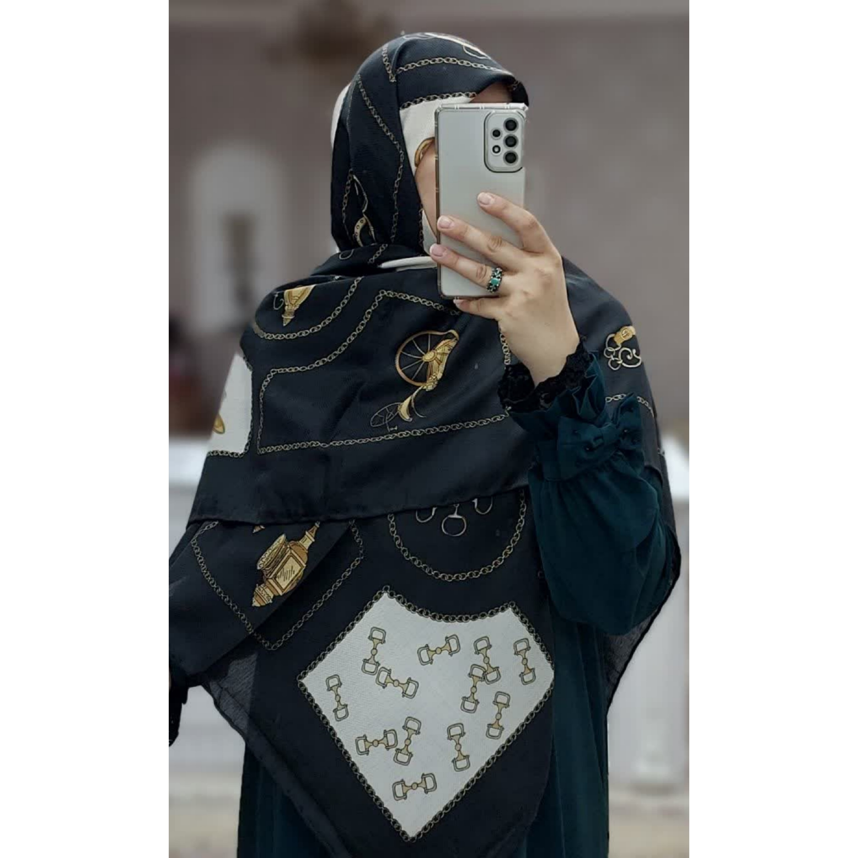 روسری نخی جناقی قواره بزرگ دور دست دوز  خنک و تابستونی 